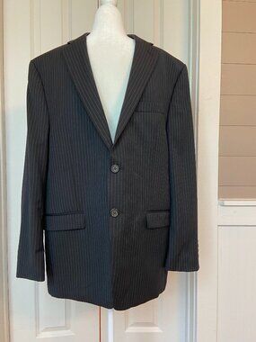 Mens Ralph Lauren Black Pin Stripe  Wool Jacket Sz M